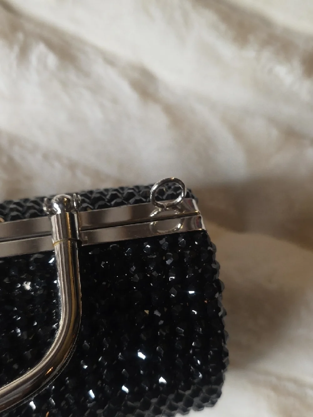 Black Beaded Evening Clutch Bag